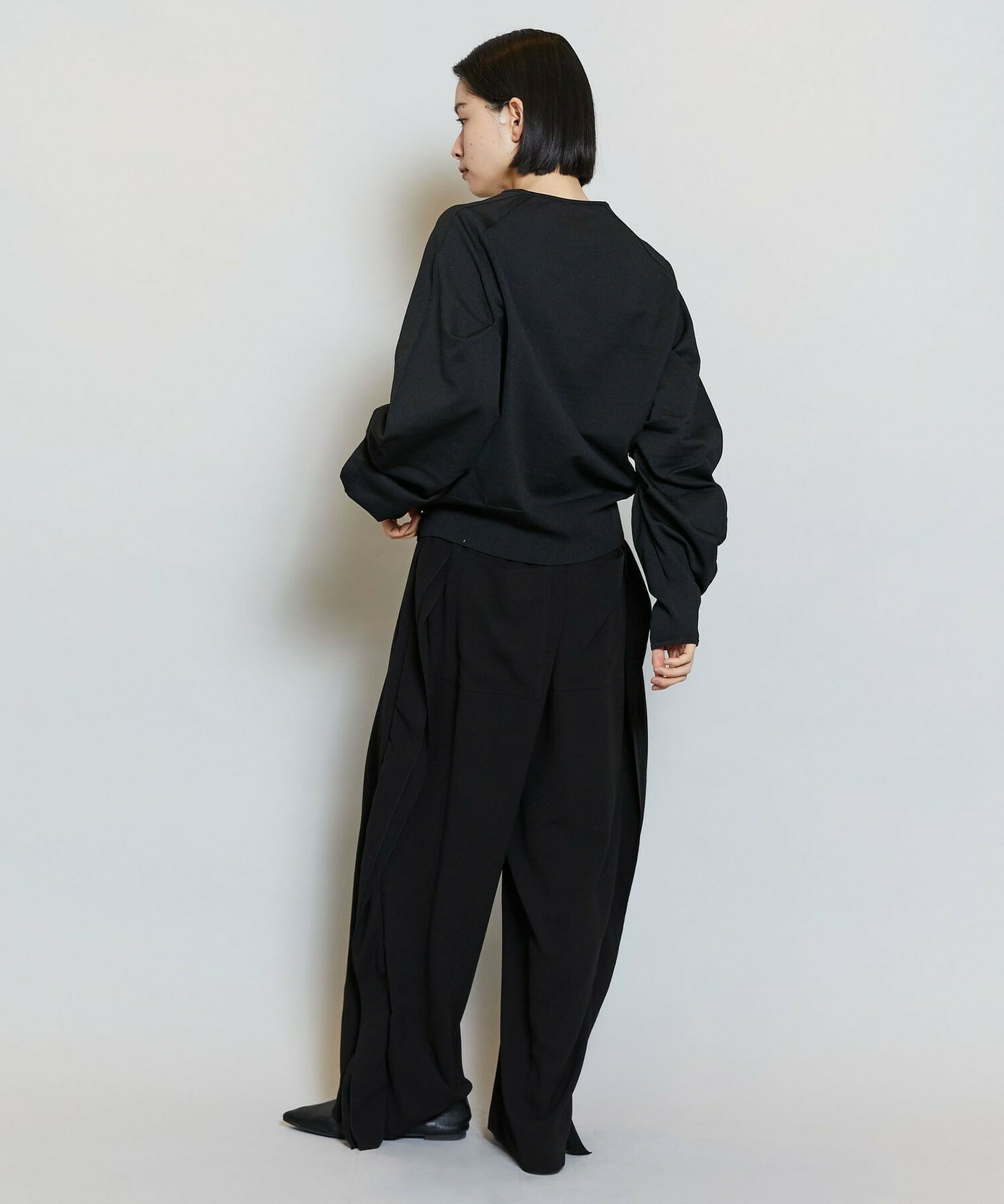 【MOGA】ソフトジョーゼットバレルパンツ 詳細画像 ブラック 15