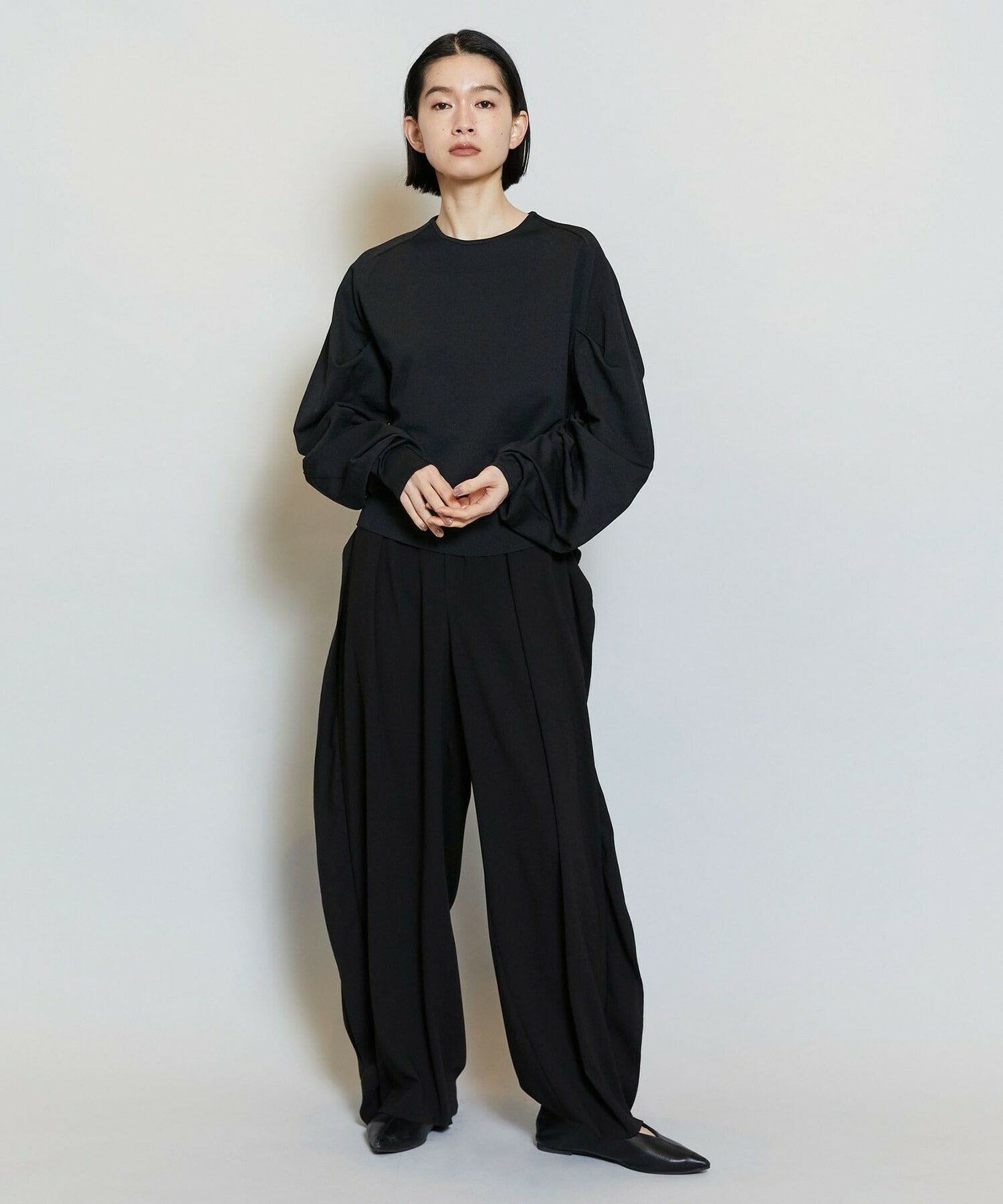 【MOGA】ソフトジョーゼットバレルパンツ 詳細画像 ブラック 18