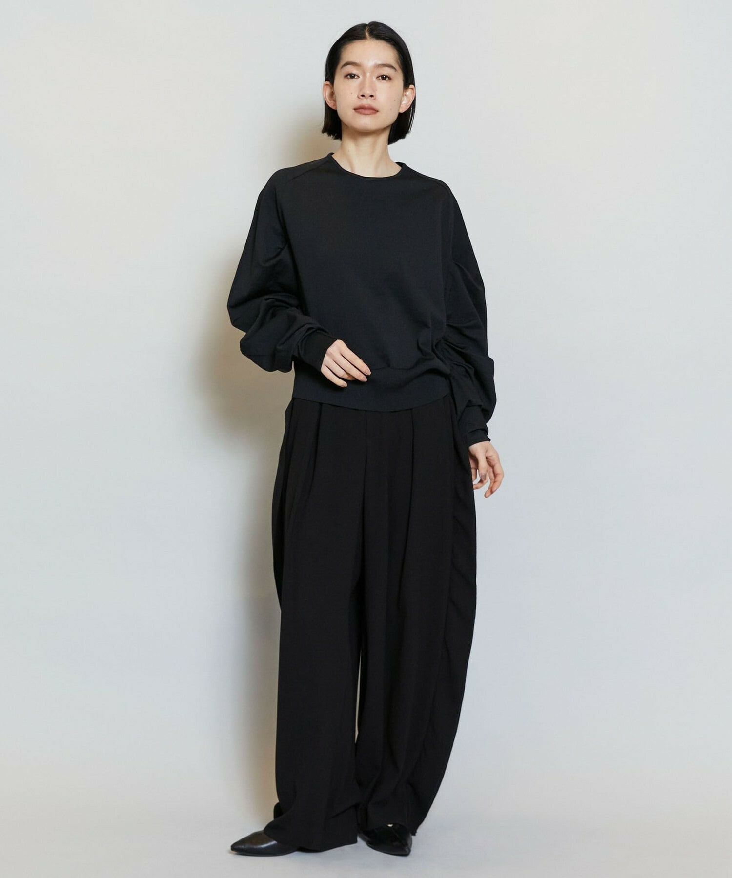 【MOGA】ソフトジョーゼットバレルパンツ 詳細画像 ブラック 19