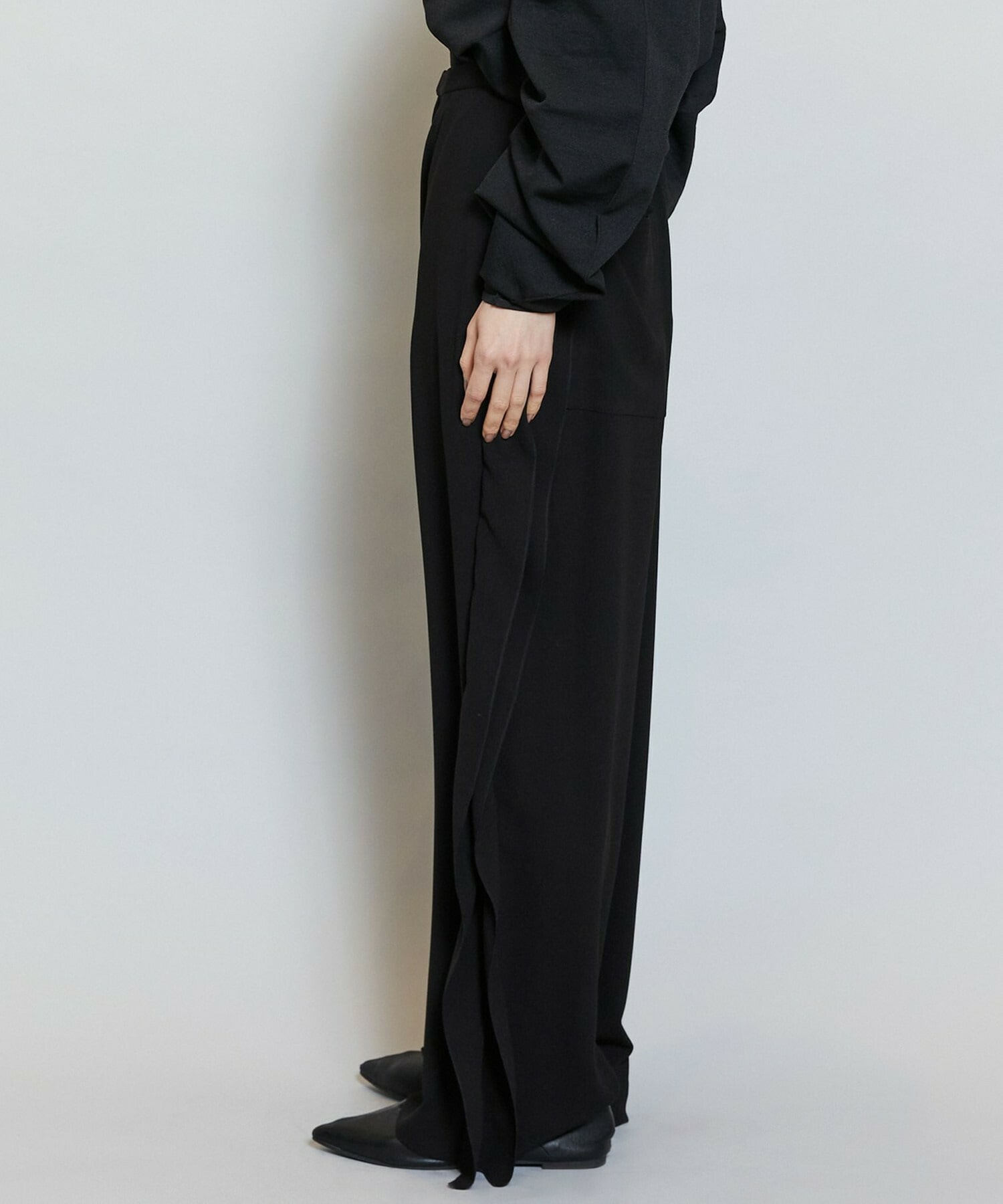 【MOGA】ソフトジョーゼットバレルパンツ 詳細画像 ブラック 21