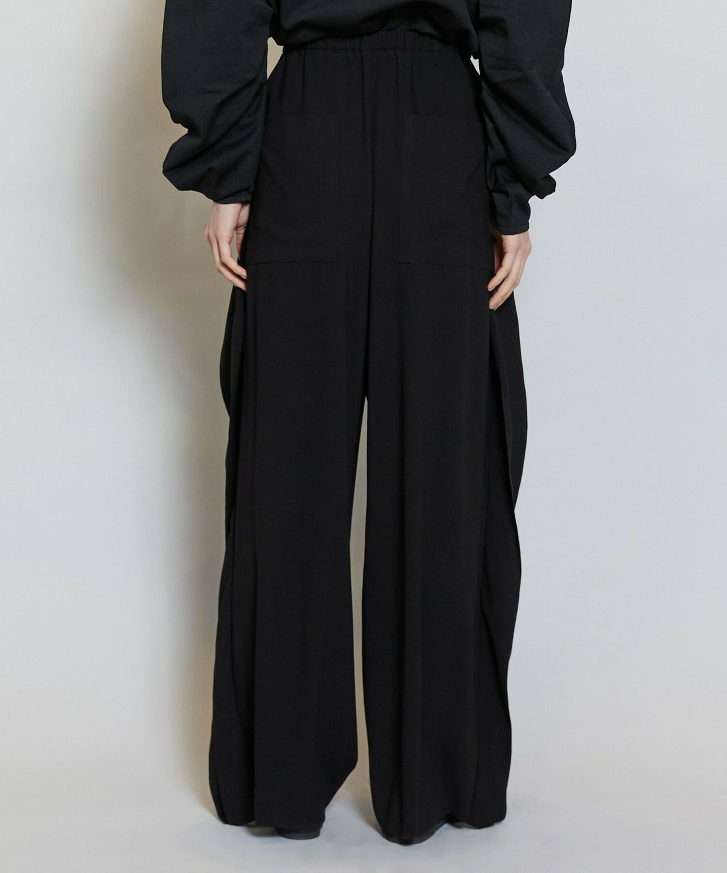 【MOGA】ソフトジョーゼットバレルパンツ 詳細画像 ブラック 23