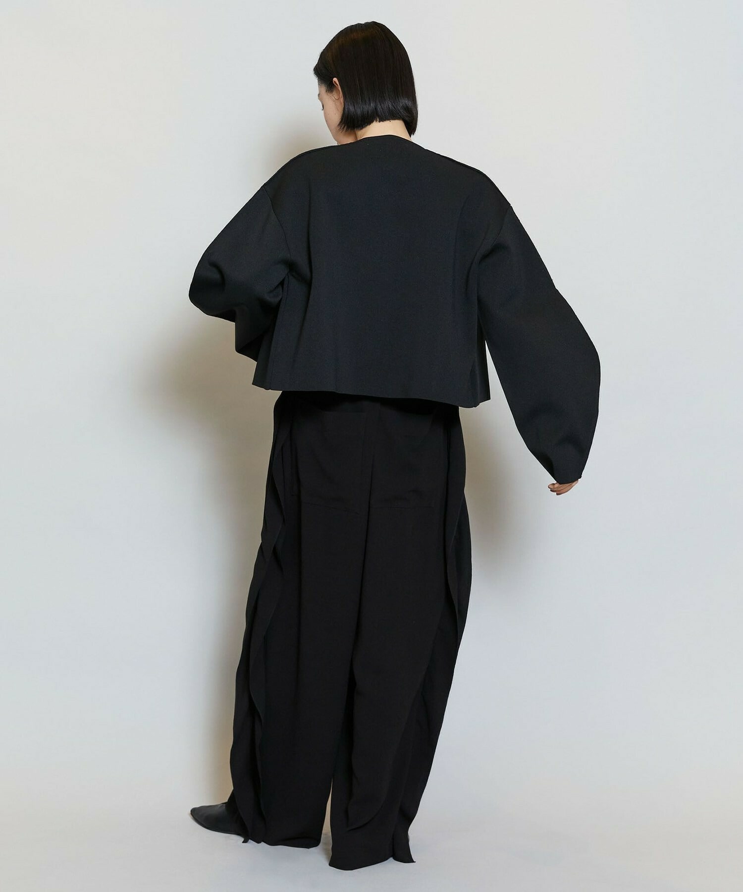 【MOGA】ソフトジョーゼットバレルパンツ 詳細画像 ブラック 6