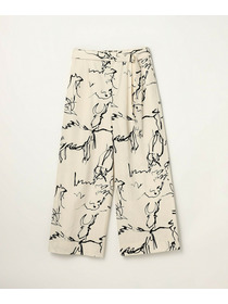 【MOGA】ドローイングプリントワイドパンツ 詳細画像 ブラック系その他 23