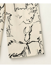 【MOGA】ドローイングプリントワイドパンツ 詳細画像 ブラック系その他 29