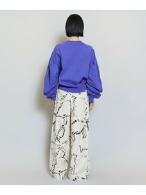 【MOGA】ドローイングプリントワイドパンツ 詳細画像 ブラック系その他 3