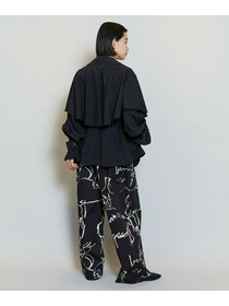 【MOGA】ドローイングプリントワイドパンツ 詳細画像 ブラック系その他 9