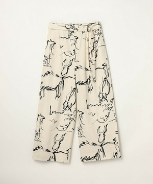 【MOGA】ドローイングプリントワイドパンツ 詳細画像 アイボリー 2