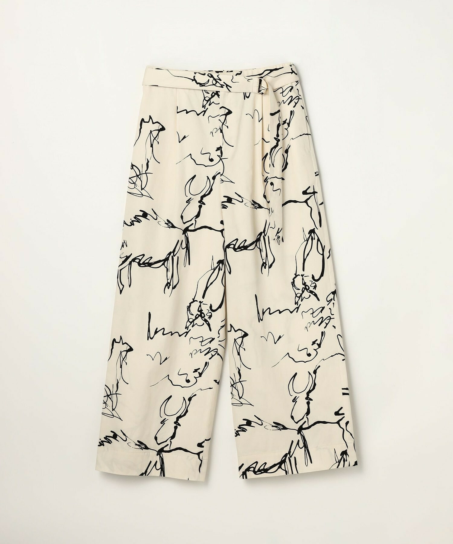 【MOGA】ドローイングプリントワイドパンツ 詳細画像 ブラック系その他 23