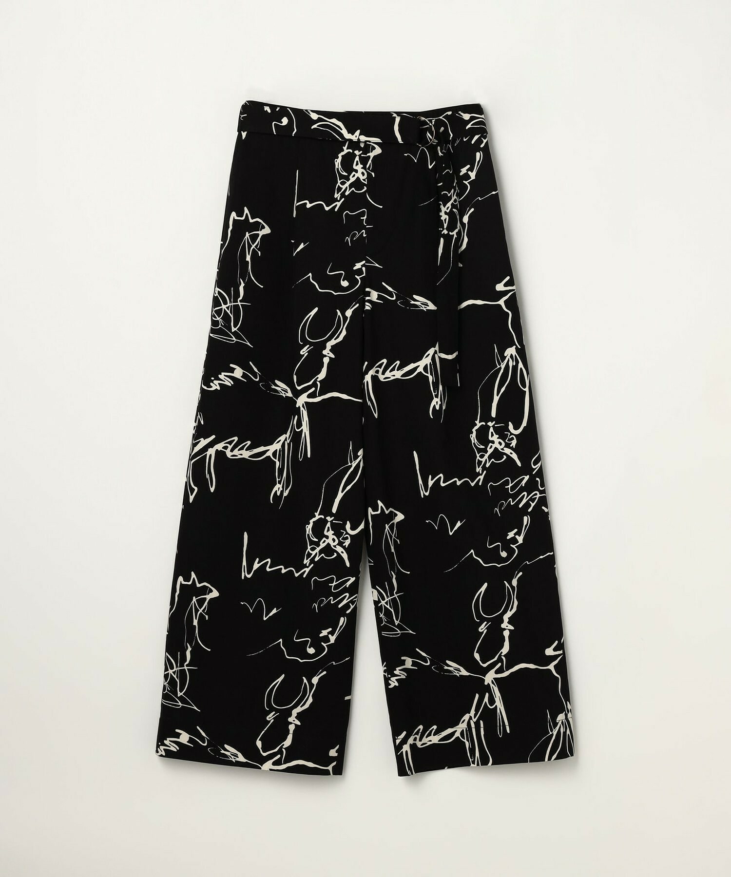 【MOGA】ドローイングプリントワイドパンツ 詳細画像 ブラック系その他 2