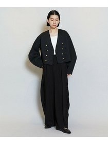 【MOGA】バルキーポリエステルニットジャケット 詳細画像 ブラック 1