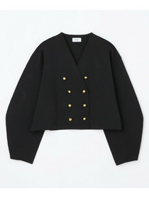 【MOGA】バルキーポリエステルニットジャケット 詳細画像 ブラック 24