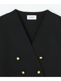【MOGA】バルキーポリエステルニットジャケット 詳細画像 ブラック 26