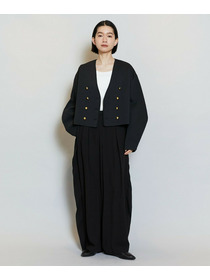 【MOGA】バルキーポリエステルニットジャケット 詳細画像 ブラック 3