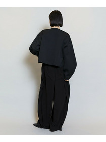 【MOGA】バルキーポリエステルニットジャケット 詳細画像 ブラック 7