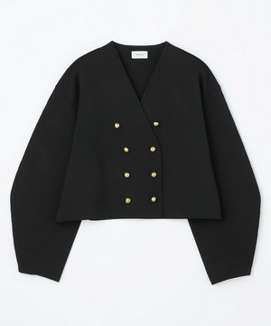 【MOGA】バルキーポリエステルニットジャケット 詳細画像 ブラック 2