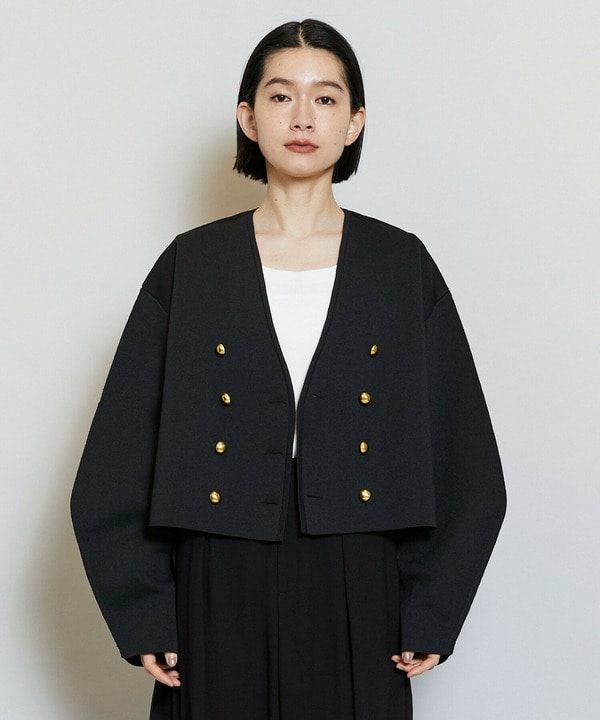 【MOGA】バルキーポリエステルニットジャケット