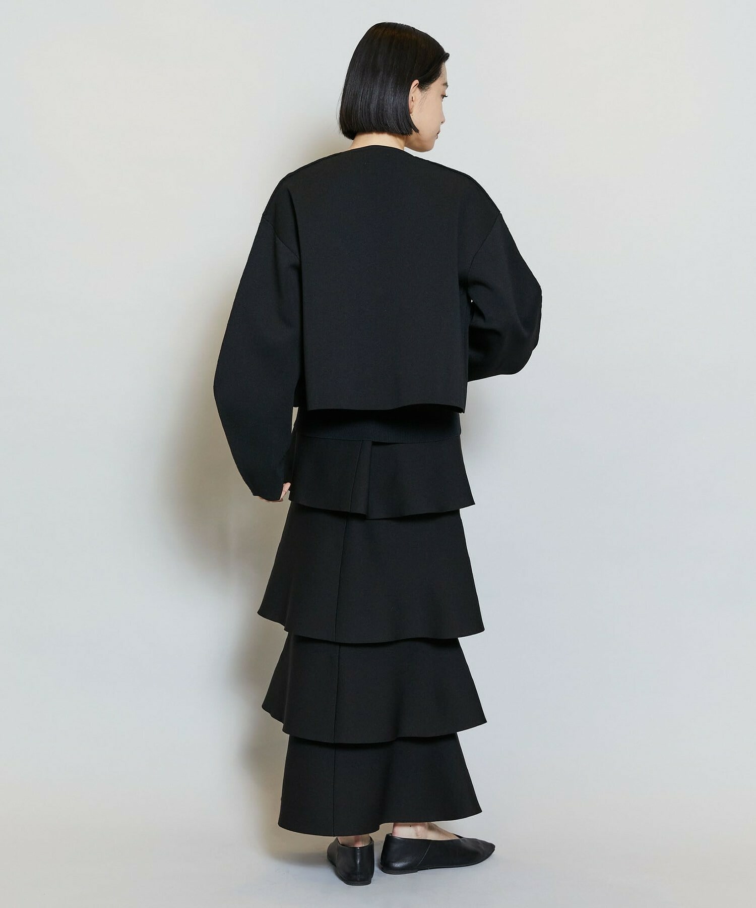 【MOGA】バルキーポリエステルニットジャケット 詳細画像 ブラック 16