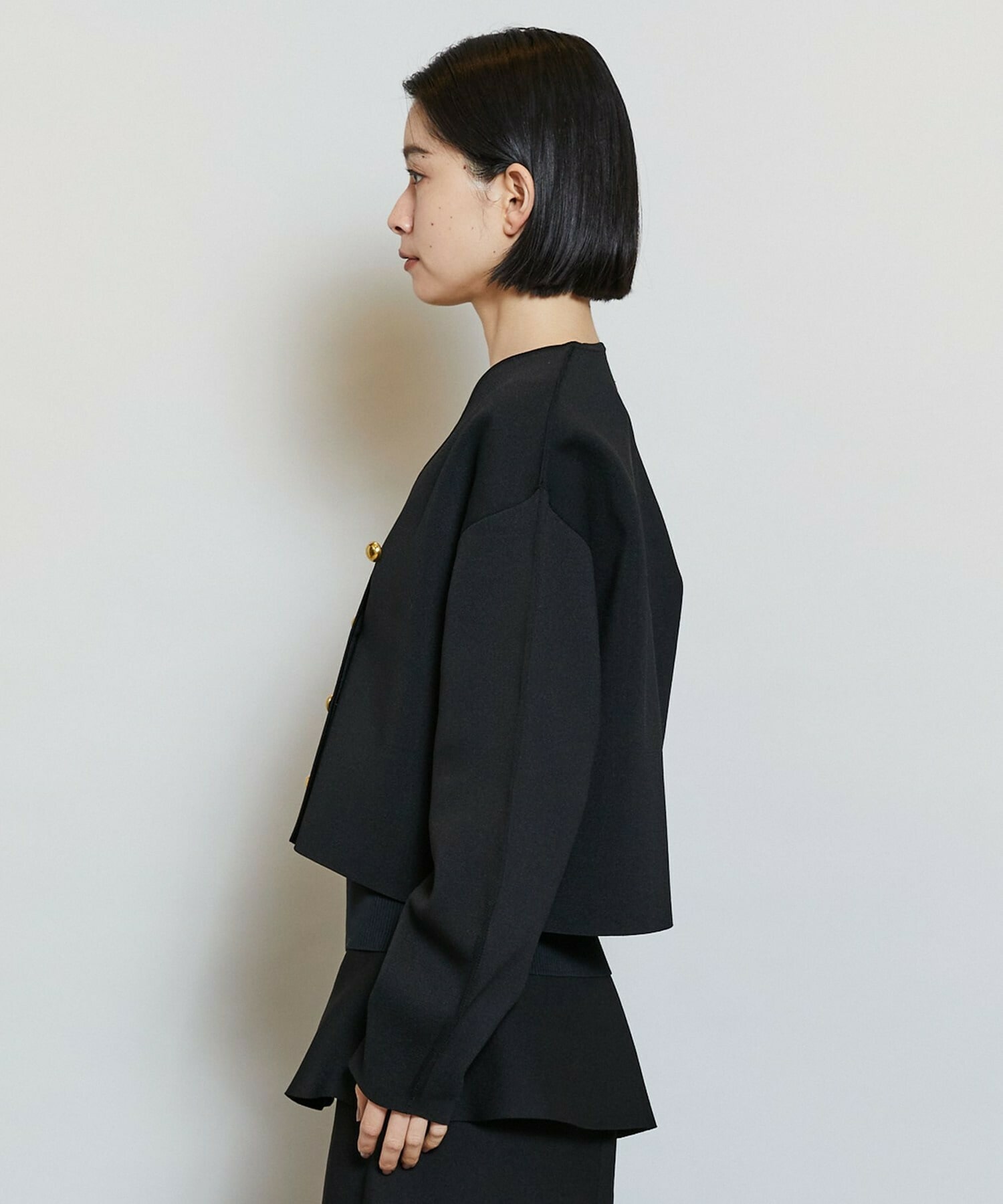 【MOGA】バルキーポリエステルニットジャケット 詳細画像 ブラック 22