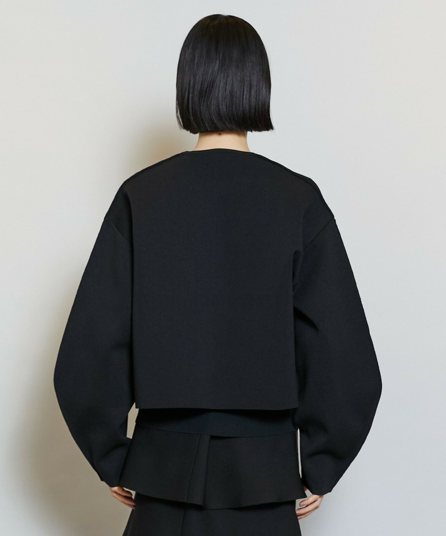 【MOGA】バルキーポリエステルニットジャケット 詳細画像 ブラック 23