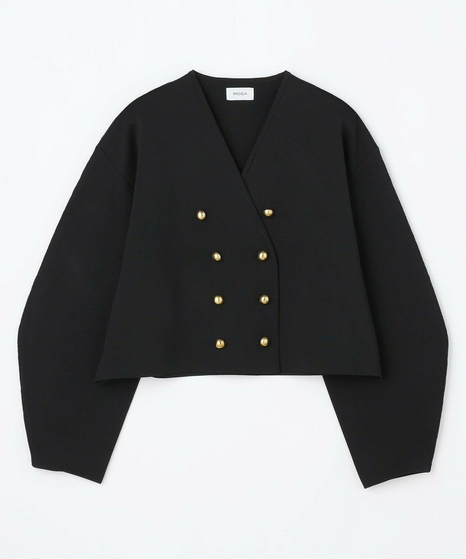 【MOGA】バルキーポリエステルニットジャケット 詳細画像 ブラック 2