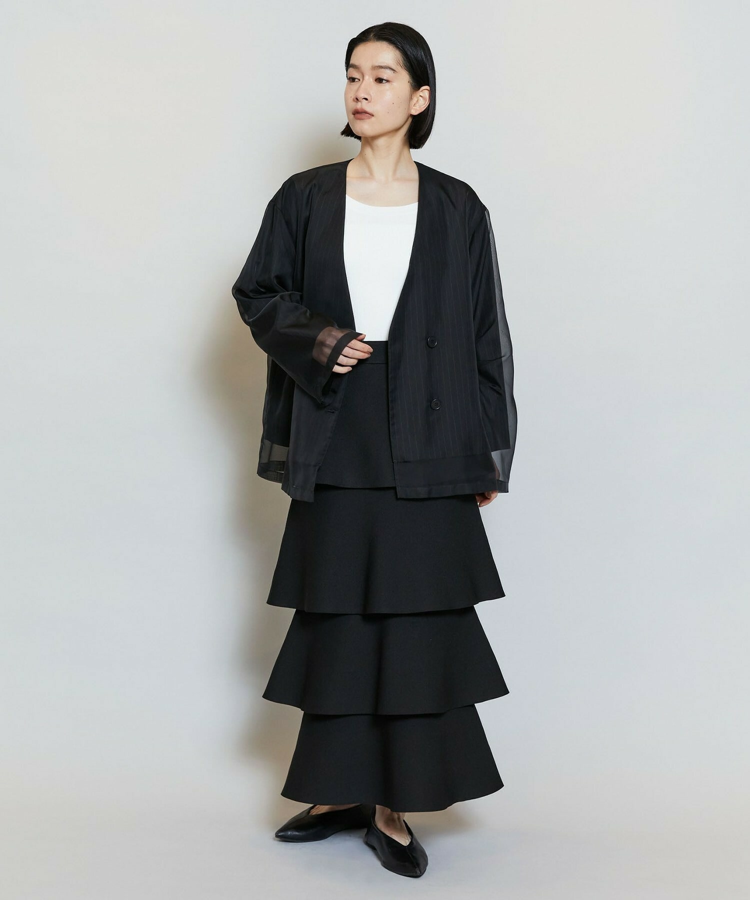 【MOGA】バルキーポリエステルニットスカート 詳細画像 ブラック 11