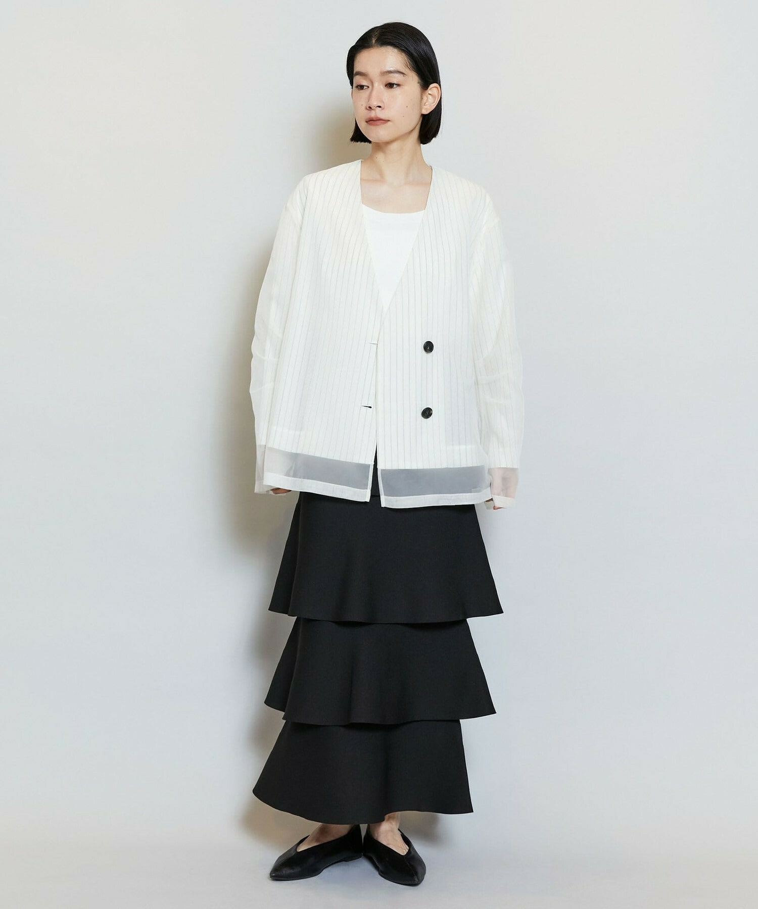 【MOGA】バルキーポリエステルニットスカート 詳細画像 ブラック 14