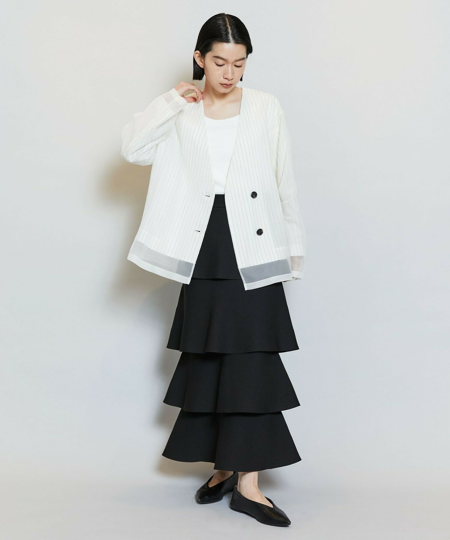 【MOGA】バルキーポリエステルニットスカート 詳細画像 ブラック 16