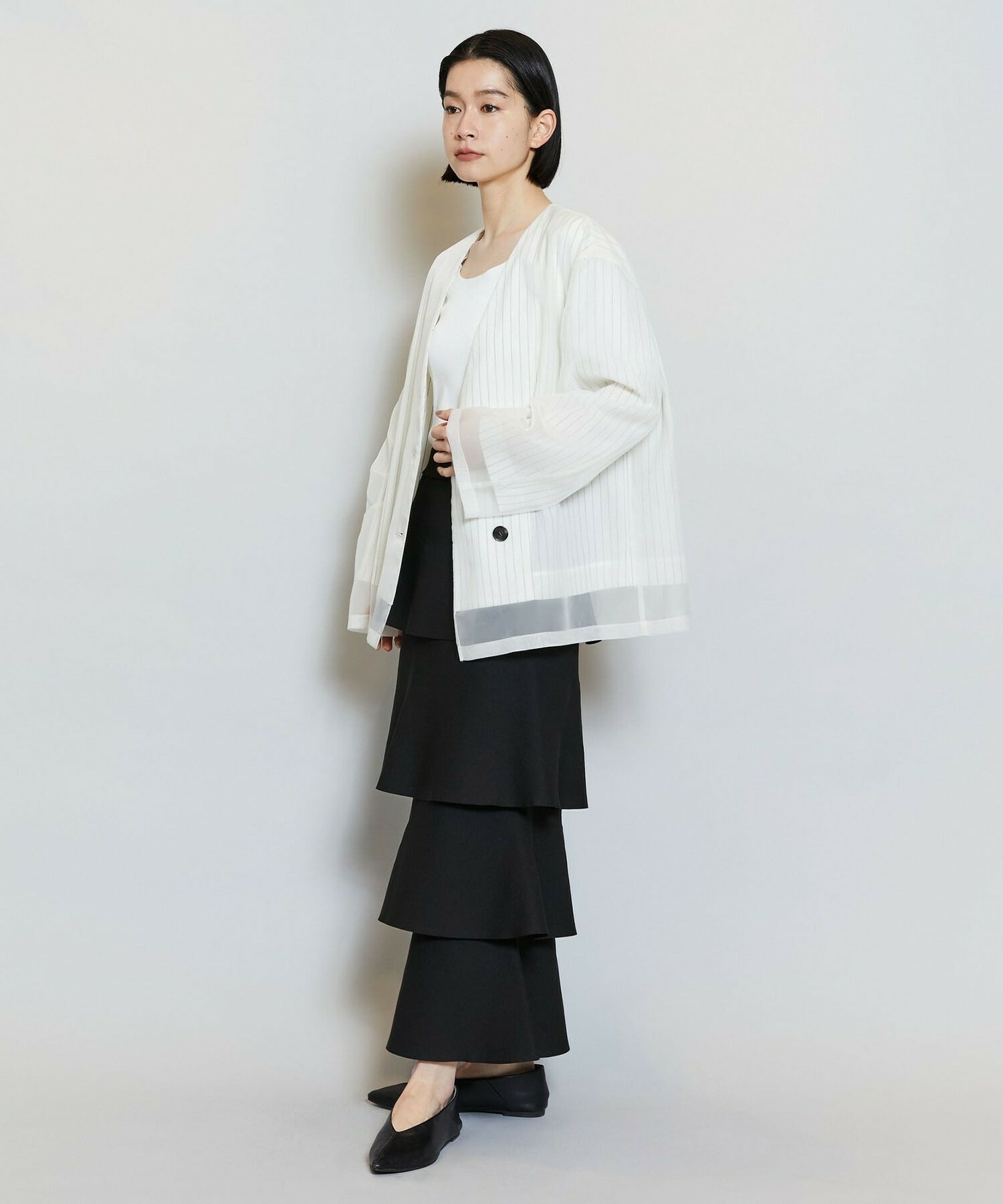 【MOGA】バルキーポリエステルニットスカート 詳細画像 ブラック 20