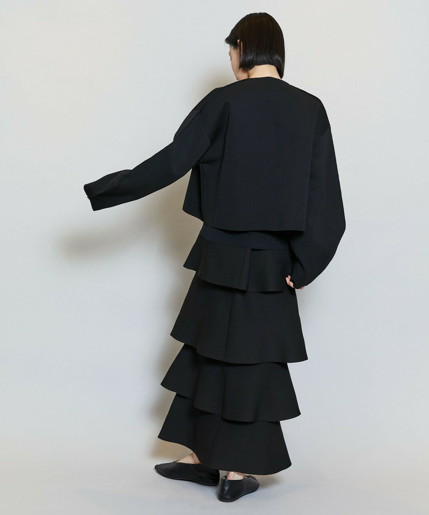 【MOGA】バルキーポリエステルニットスカート 詳細画像 ブラック 5