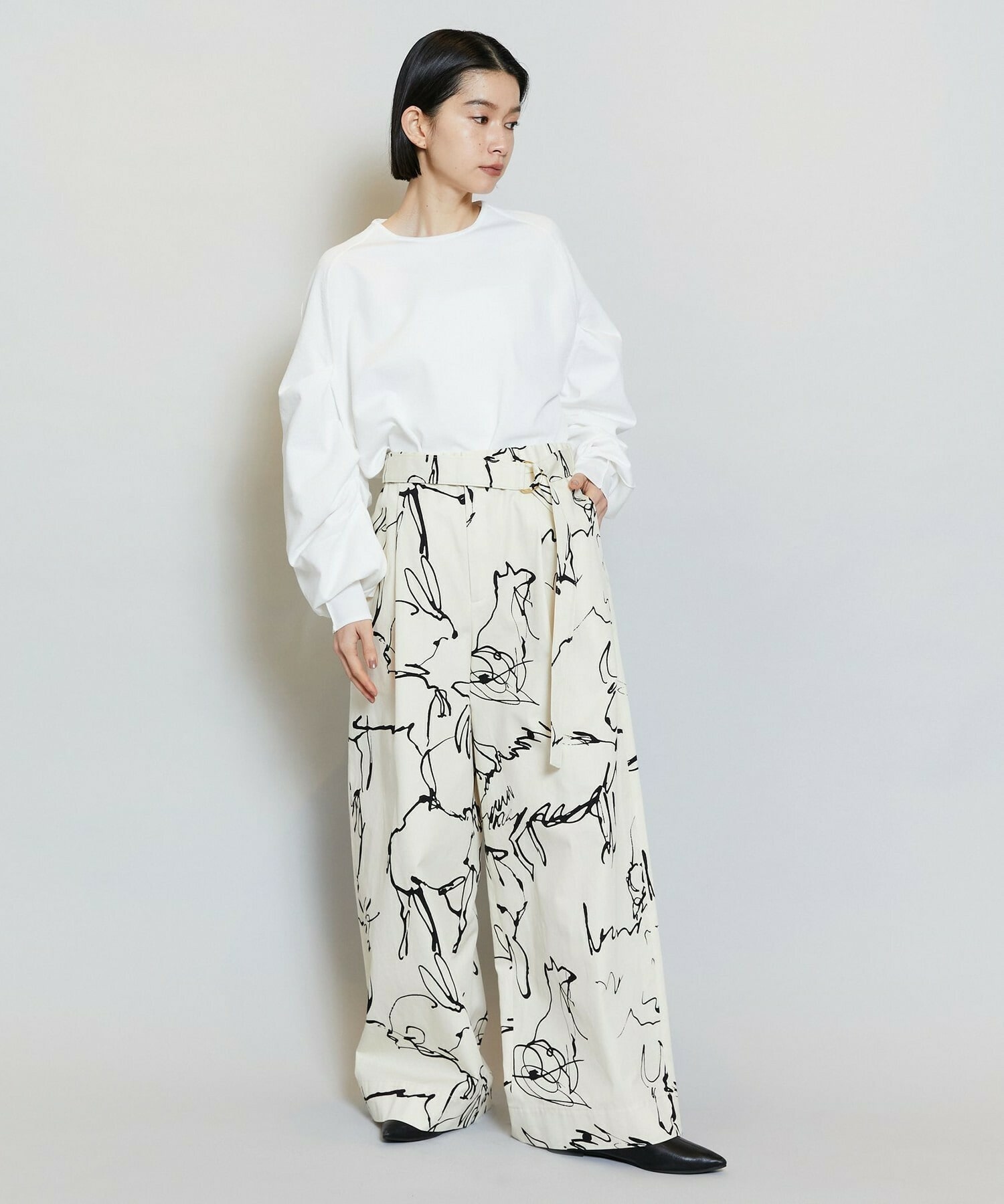 【MOGA】バルキーポリエステルニットトップス 詳細画像 ブラック 6