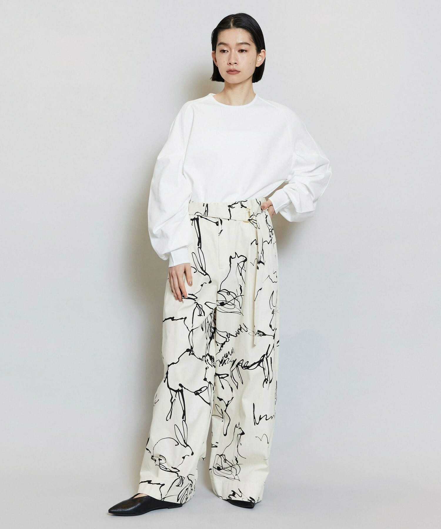 【MOGA】バルキーポリエステルニットトップス 詳細画像 ブラック 7