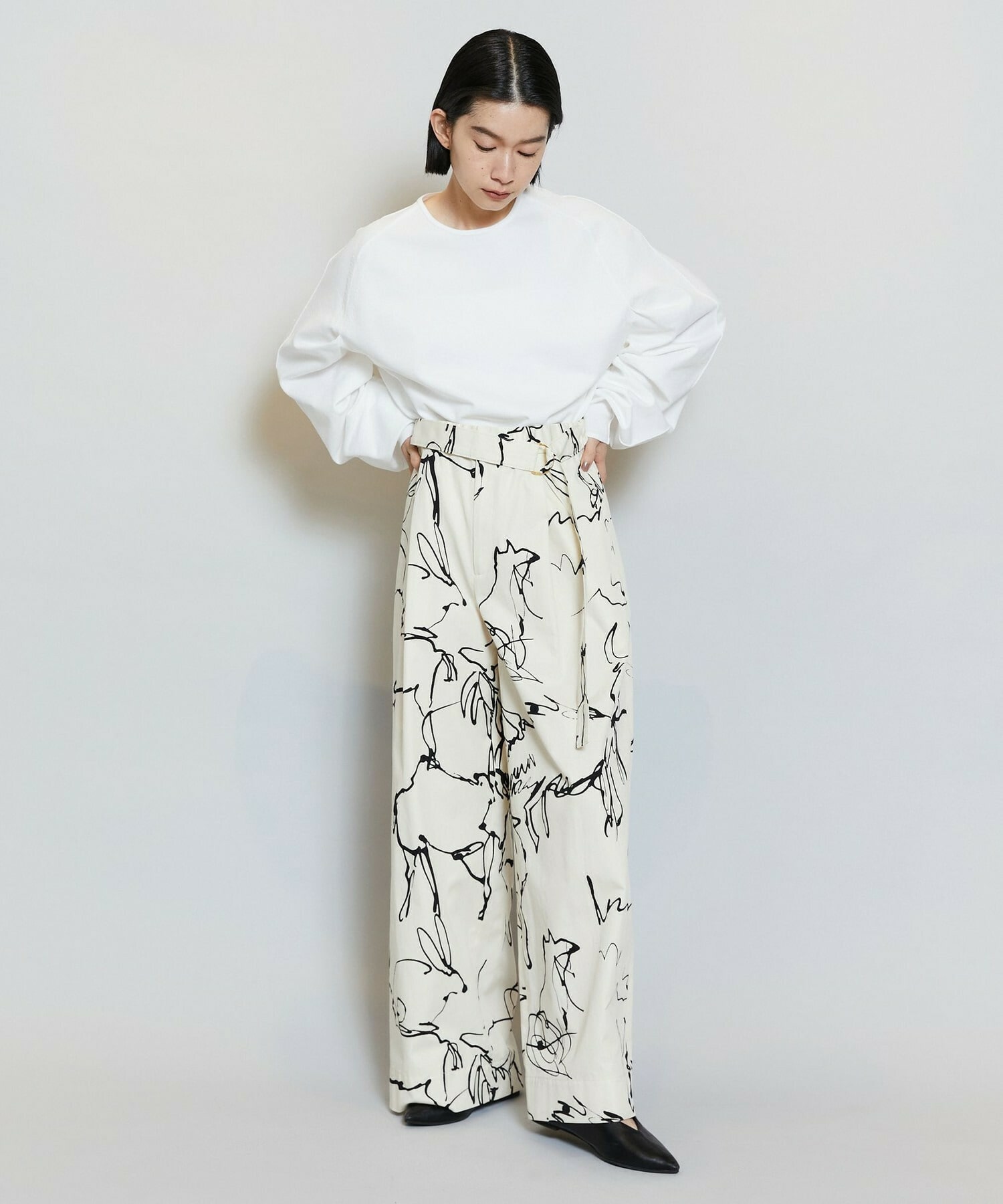 【MOGA】バルキーポリエステルニットトップス 詳細画像 ブラック 8