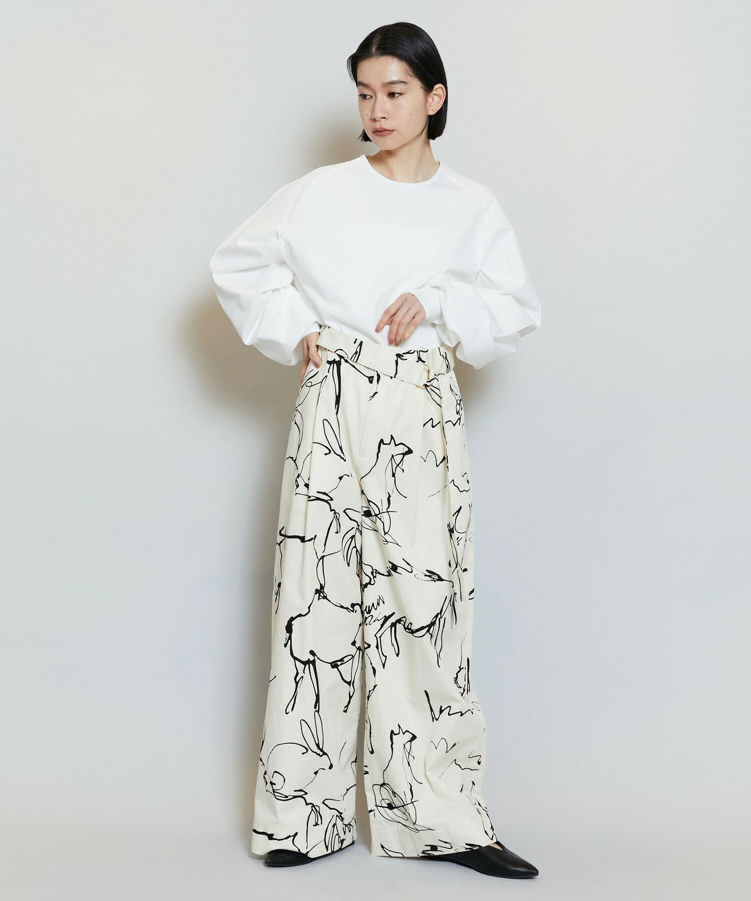 【MOGA】バルキーポリエステルニットトップス 詳細画像 ブラック 9