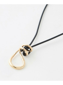 【MOGA】レザーコード&times;メタルフックネックレス 詳細画像 ゴールド 1