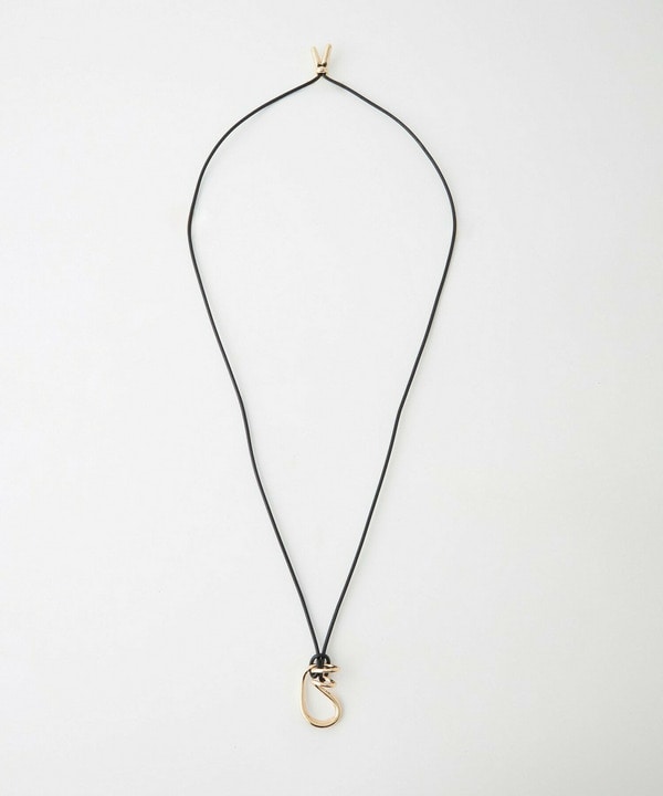 レザーコード&times;メタルフックネックレス 詳細画像 ゴールド 1