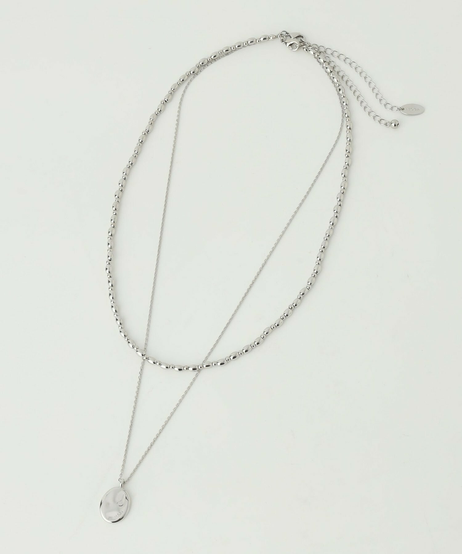 【MOGA】メタルチェーンレイヤードネックレス 詳細画像 シルバー 1