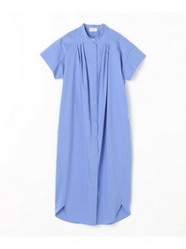 【MOGA】ストレッチタイプライタースタンドカラーロングワンピース 詳細画像 サックスブルー 21