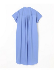 【MOGA】ストレッチタイプライタースタンドカラーロングワンピース 詳細画像 サックスブルー 22