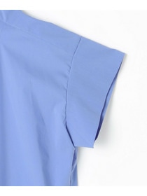 【MOGA】ストレッチタイプライタースタンドカラーロングワンピース 詳細画像 サックスブルー 24