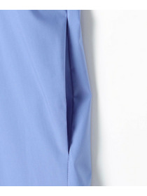 【MOGA】ストレッチタイプライタースタンドカラーロングワンピース 詳細画像 サックスブルー 25