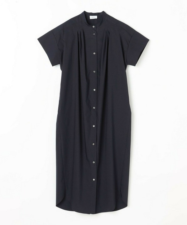 ストレッチタイプライタースタンドカラーロングワンピース 詳細画像 ネイビー 2