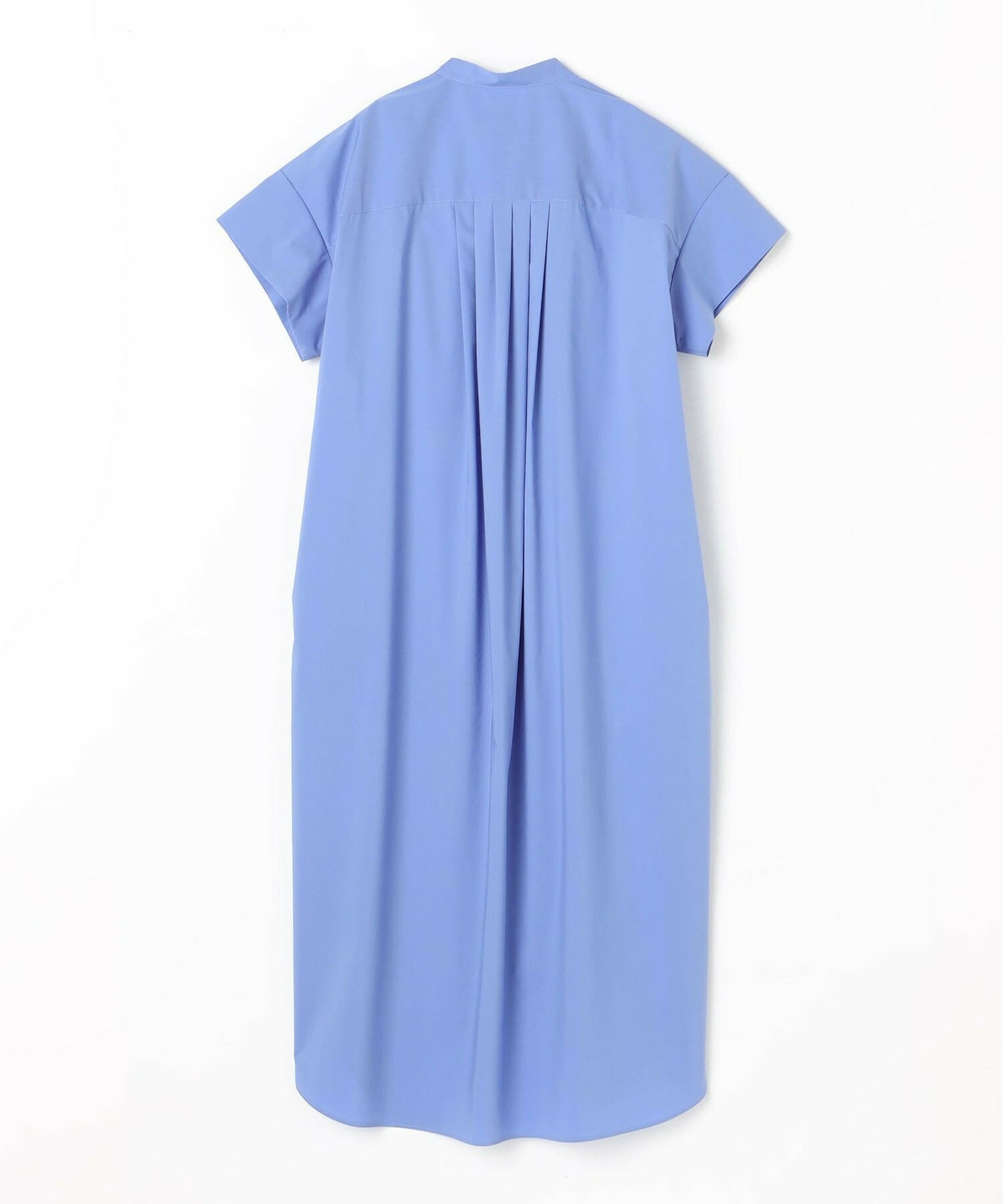 【MOGA】ストレッチタイプライタースタンドカラーロングワンピース 詳細画像 サックスブルー 22