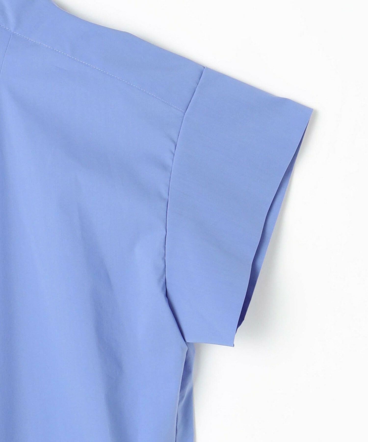 【MOGA】ストレッチタイプライタースタンドカラーロングワンピース 詳細画像 サックスブルー 24