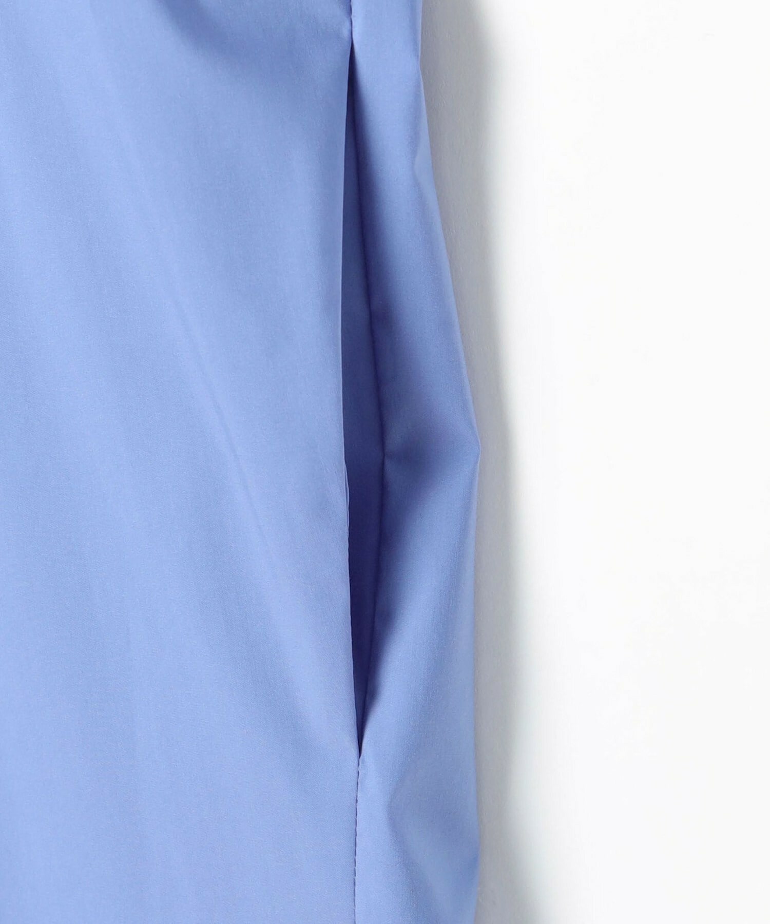 【MOGA】ストレッチタイプライタースタンドカラーロングワンピース 詳細画像 サックスブルー 25