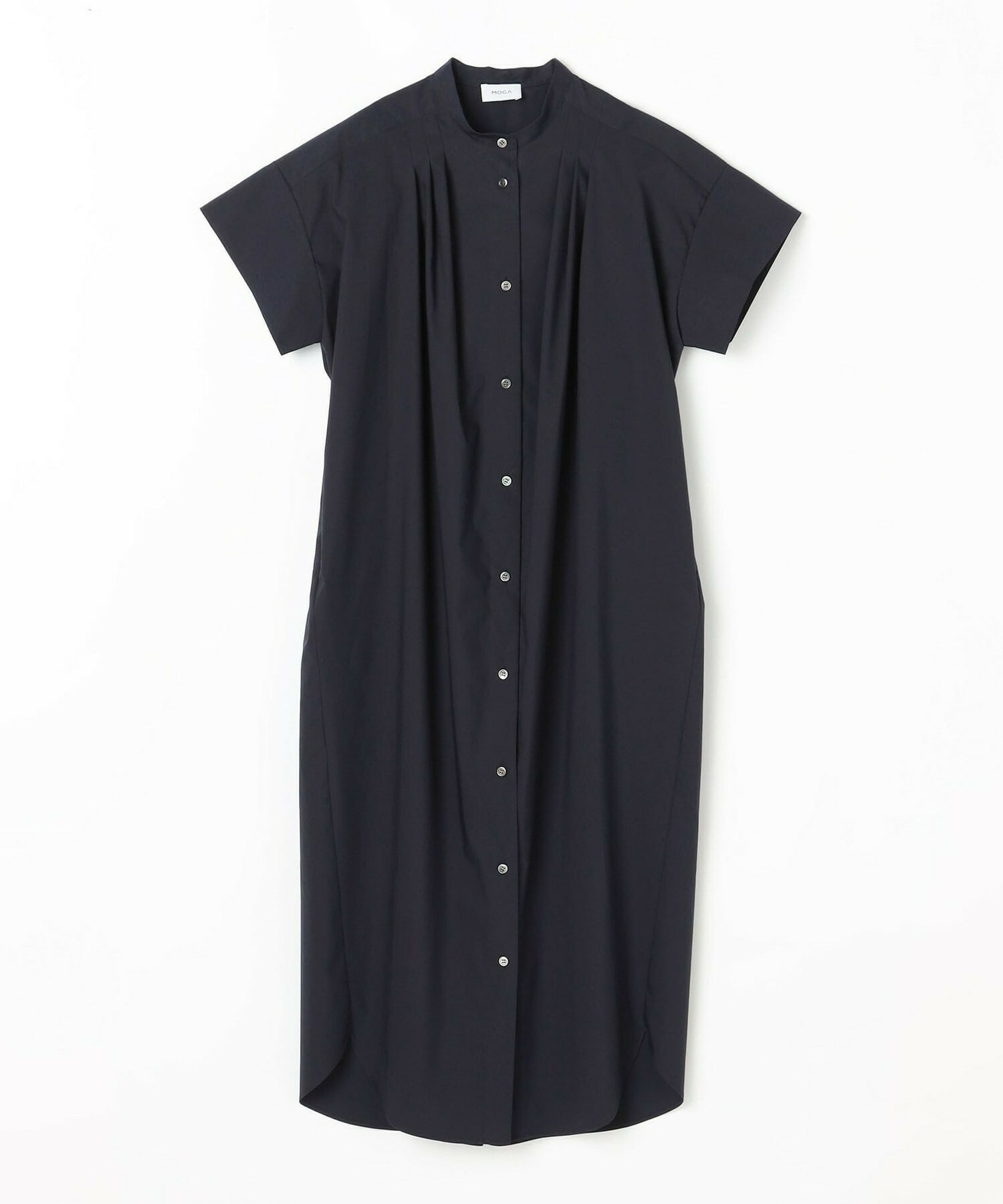 【MOGA】ストレッチタイプライタースタンドカラーロングワンピース 詳細画像 ネイビー 2