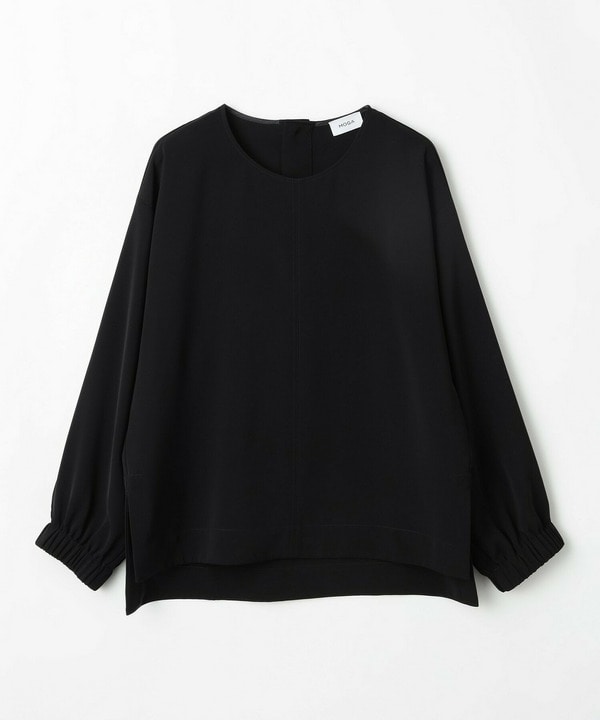 マカロンツイルサイドスリットブラウス 詳細画像 ブラック 2