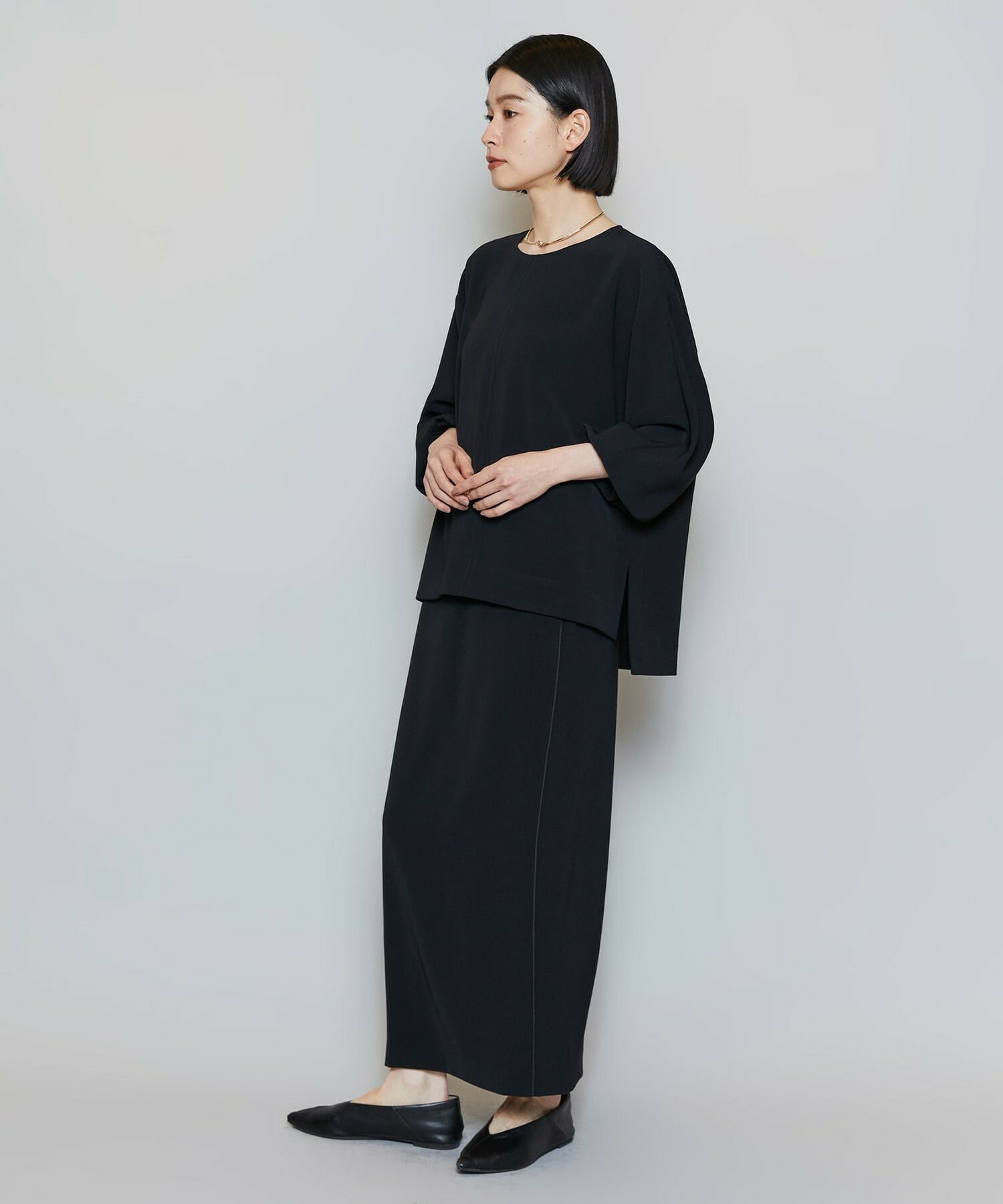 【MOGA】マカロンツイルサイドスリットブラウス 詳細画像 ベージュ 12