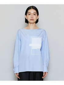 【MOGA】コットンブロードアートプリントブラウス 詳細画像 サックスブルー 20