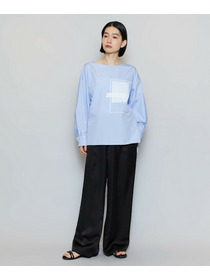 【MOGA】コットンブロードアートプリントブラウス 詳細画像 サックスブルー 3