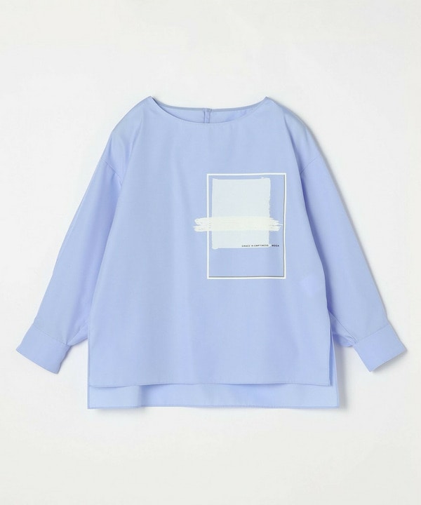 コットンブロードアートプリントブラウス 詳細画像 サックスブルー 2